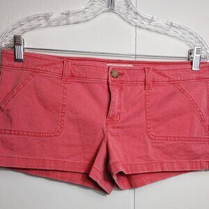 VTG Hollister Y2K Low Rise Melon Pink Womens Shorts 9 Stretch 2 inch Inseam